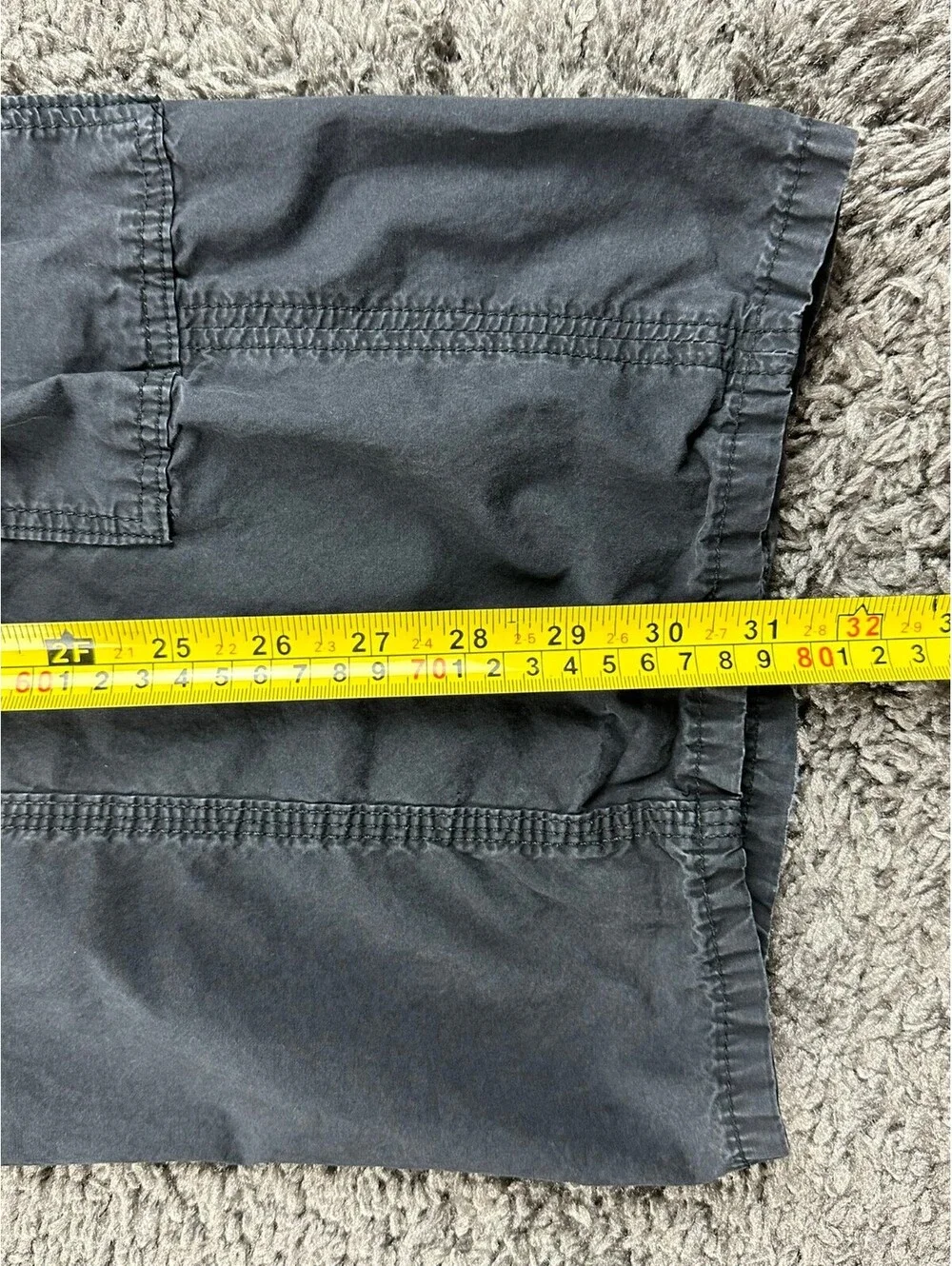 Zara Mens Wide Leg Cargo Pants Baggy Multi Pocket Washed Gray Black Size M